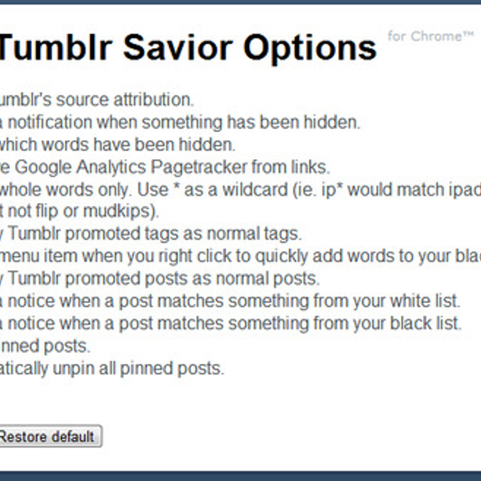 Tumblr Savior For Firefox