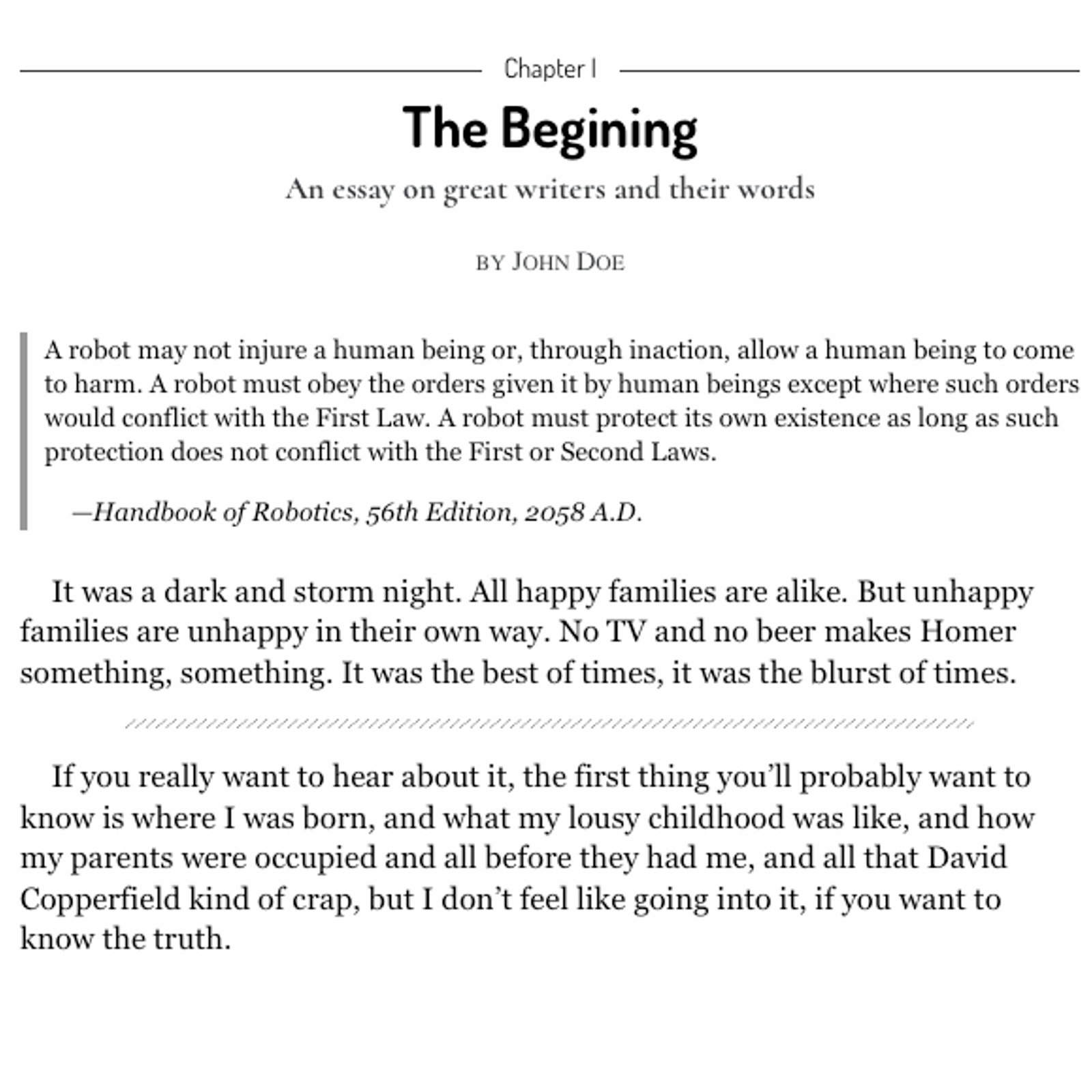 beginn eines essays beginn eines essays
