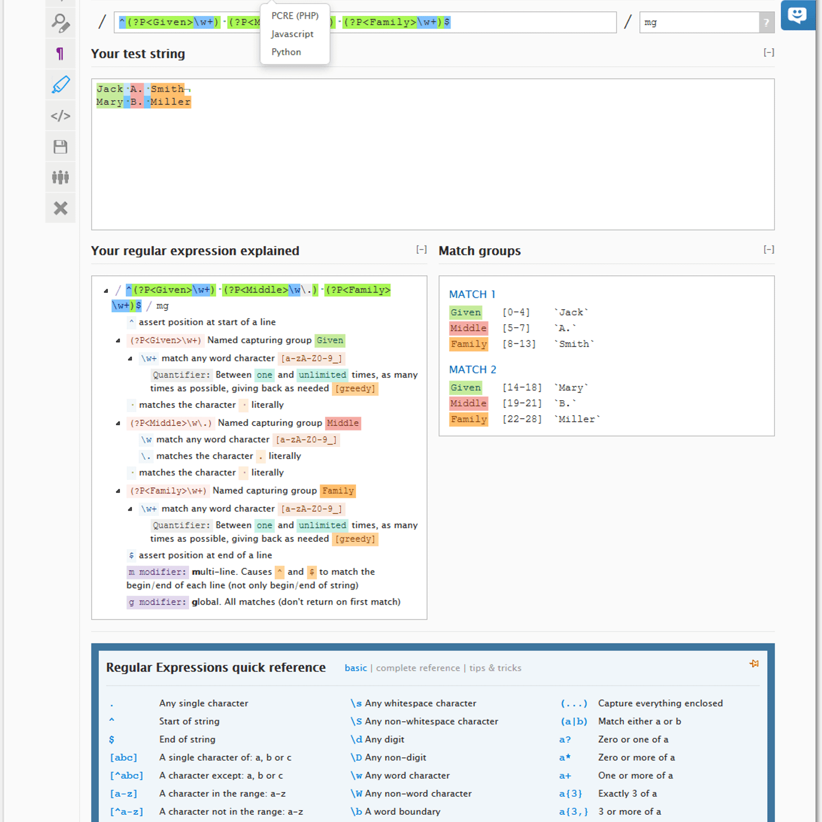 The Regulator Regular Expression Tool The Regulator Regular Expression Tool