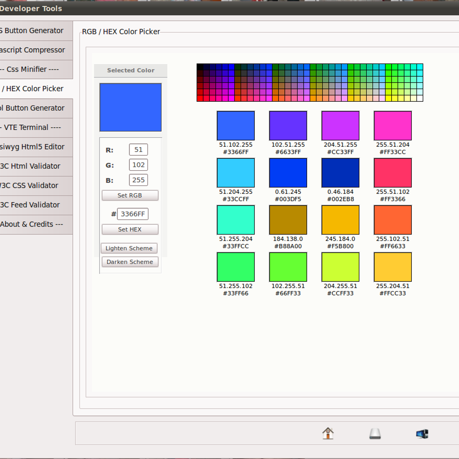 Генератор цветного текста. Developer Tools. RGB Генератор. WDT Tool. Кнопка WDT.