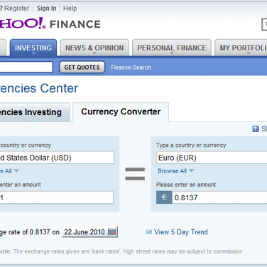 Yahoo Finance Currencies Center Alternatives And Similar Websites - 