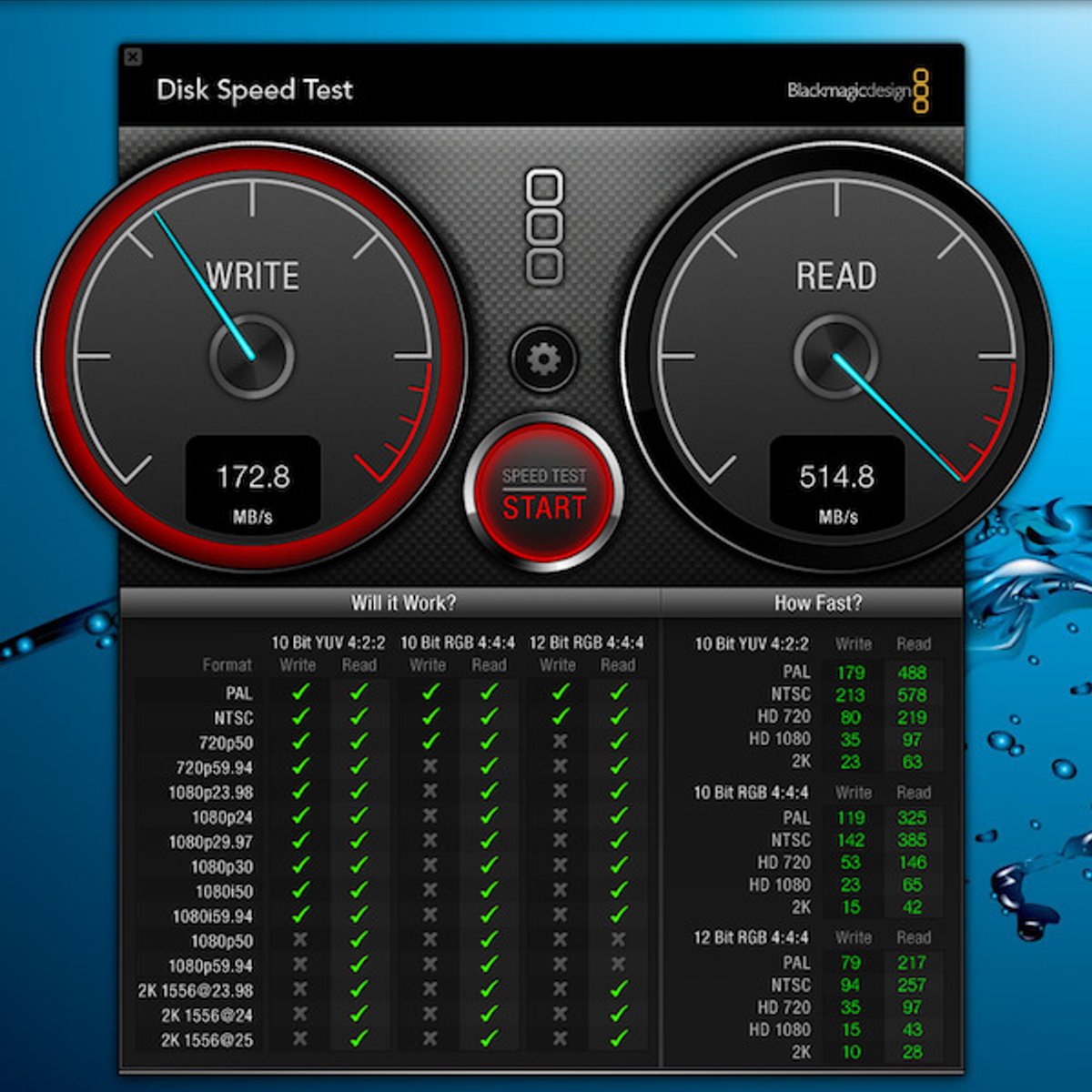 Тест скорости программы. Тест скорости диска. HDD Speed Test. Blackmagic Disk Speed Test результат. HDD тест Mac os скорость Blackmagic.