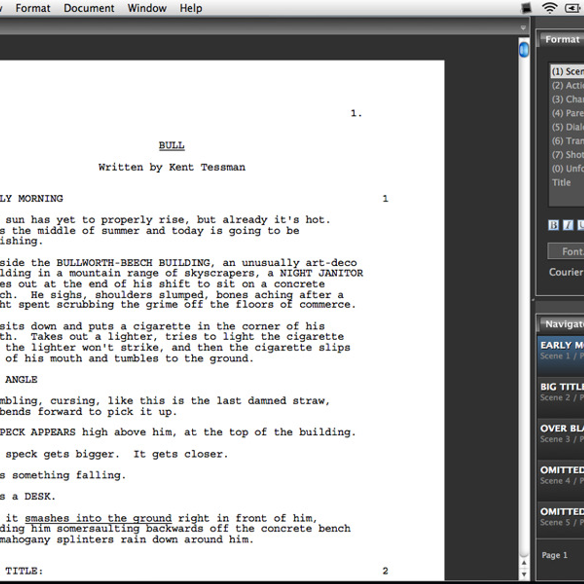 Fade in professional screenwriting software Fade in professional screenwriting software