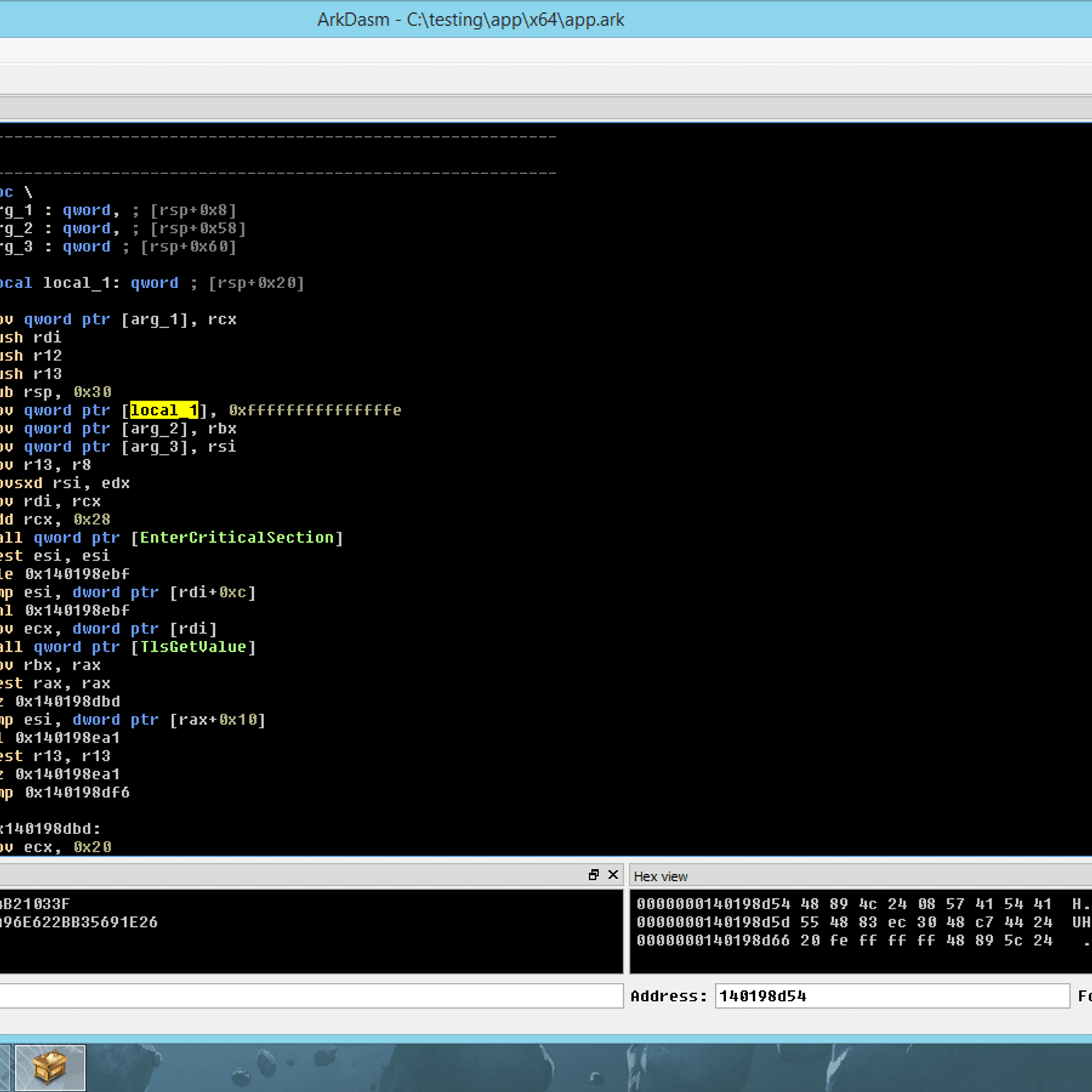 linux 64 bit disassembler