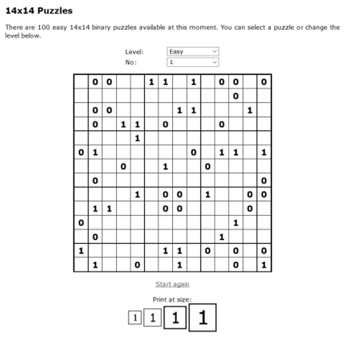 Printable Binary Puzzles Printable Word Searches