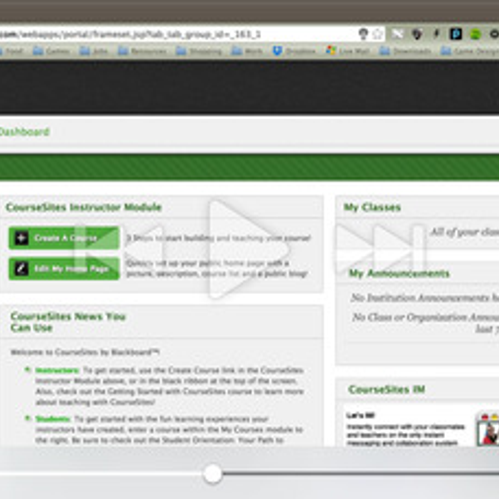 blackboard ipad instructor