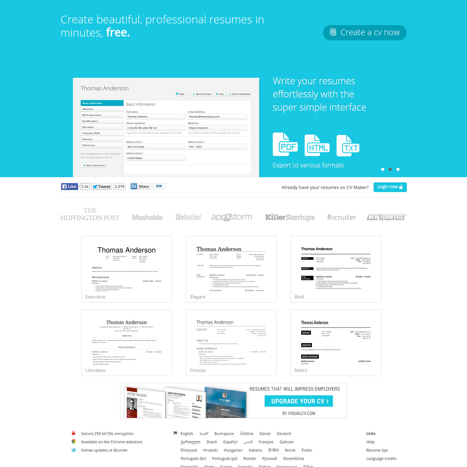 Cvmaker Alternatives And Similar Software Alternativetonet
