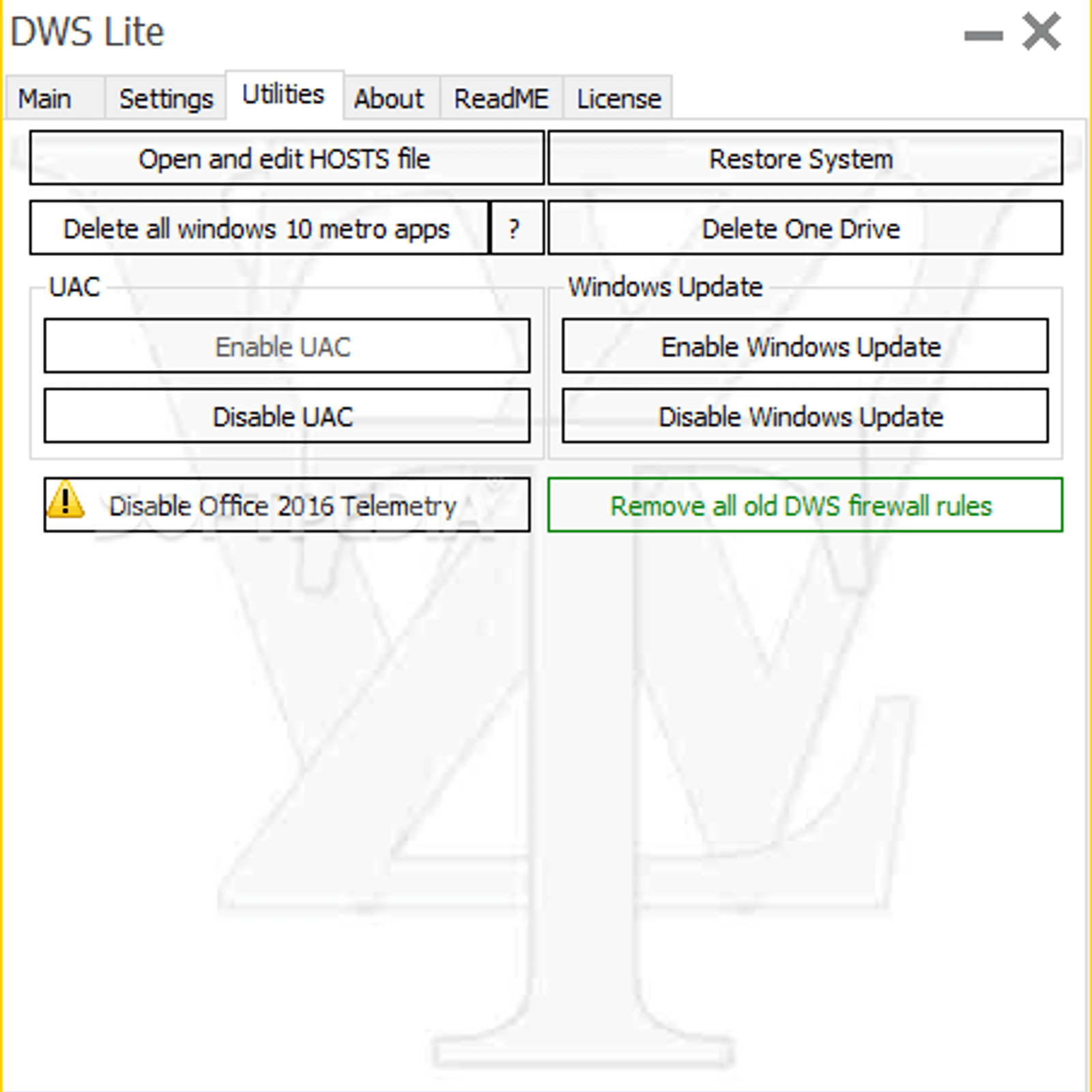 برنامج حذف ملفات التجسس من ويندوز عشرة Destroy Windows 10 Spying 1.7 Destroy-windows-spying_277021_full