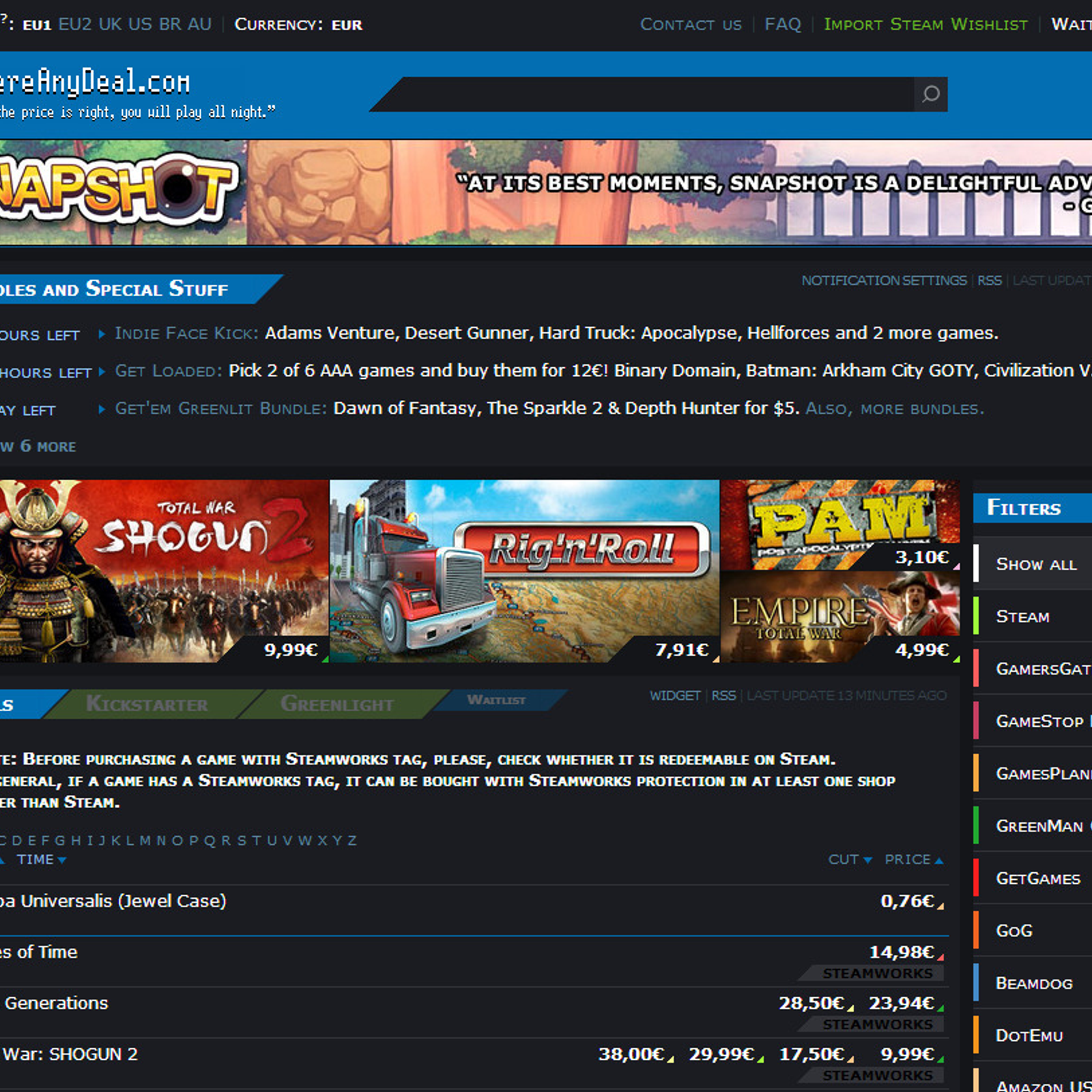 IsThereAnyDeal Alternatives and Similar Websites and Apps