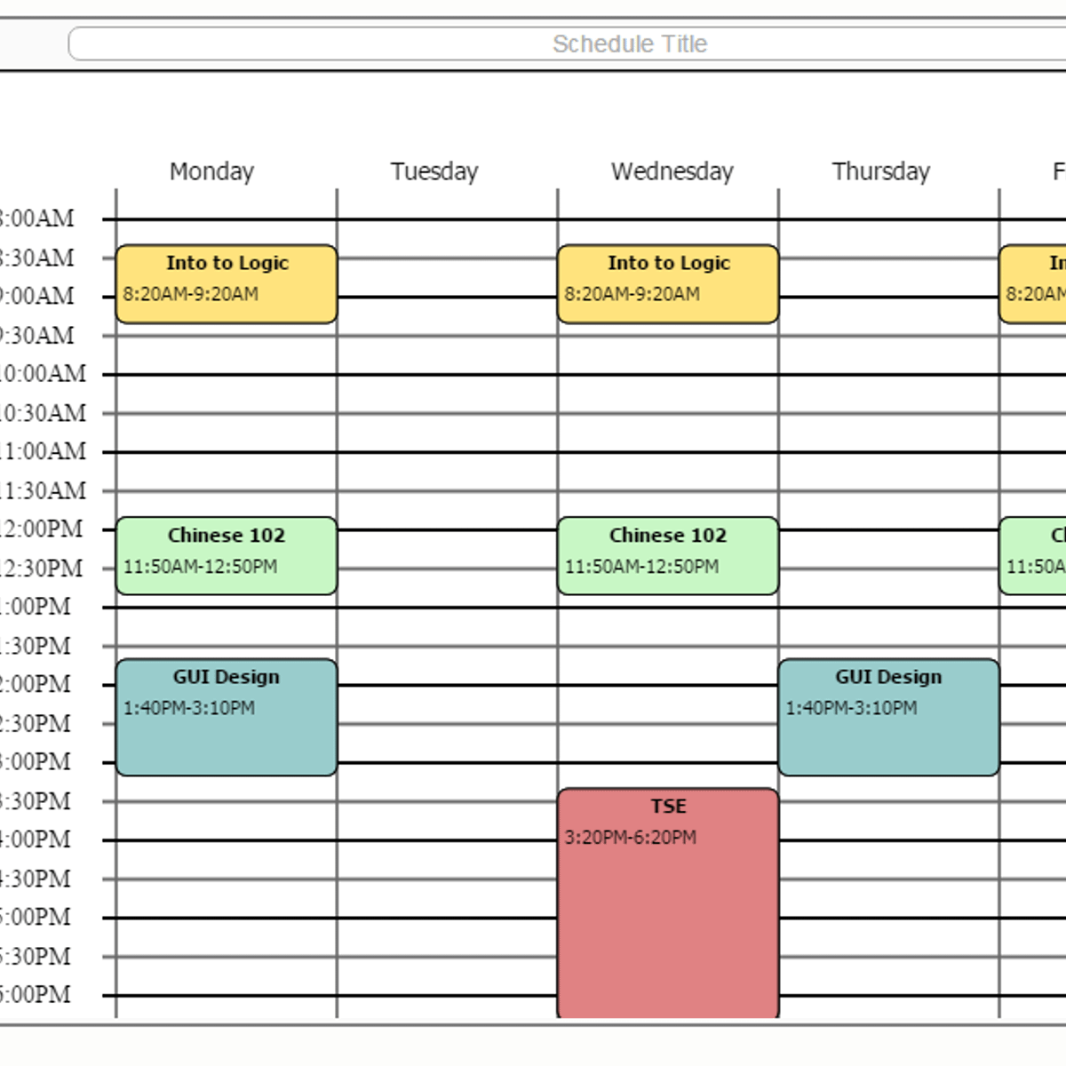 Free College Schedule Maker | Examples and Forms