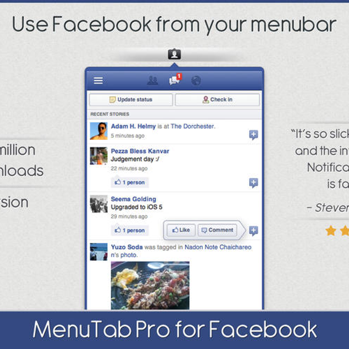 menu tab for facebook