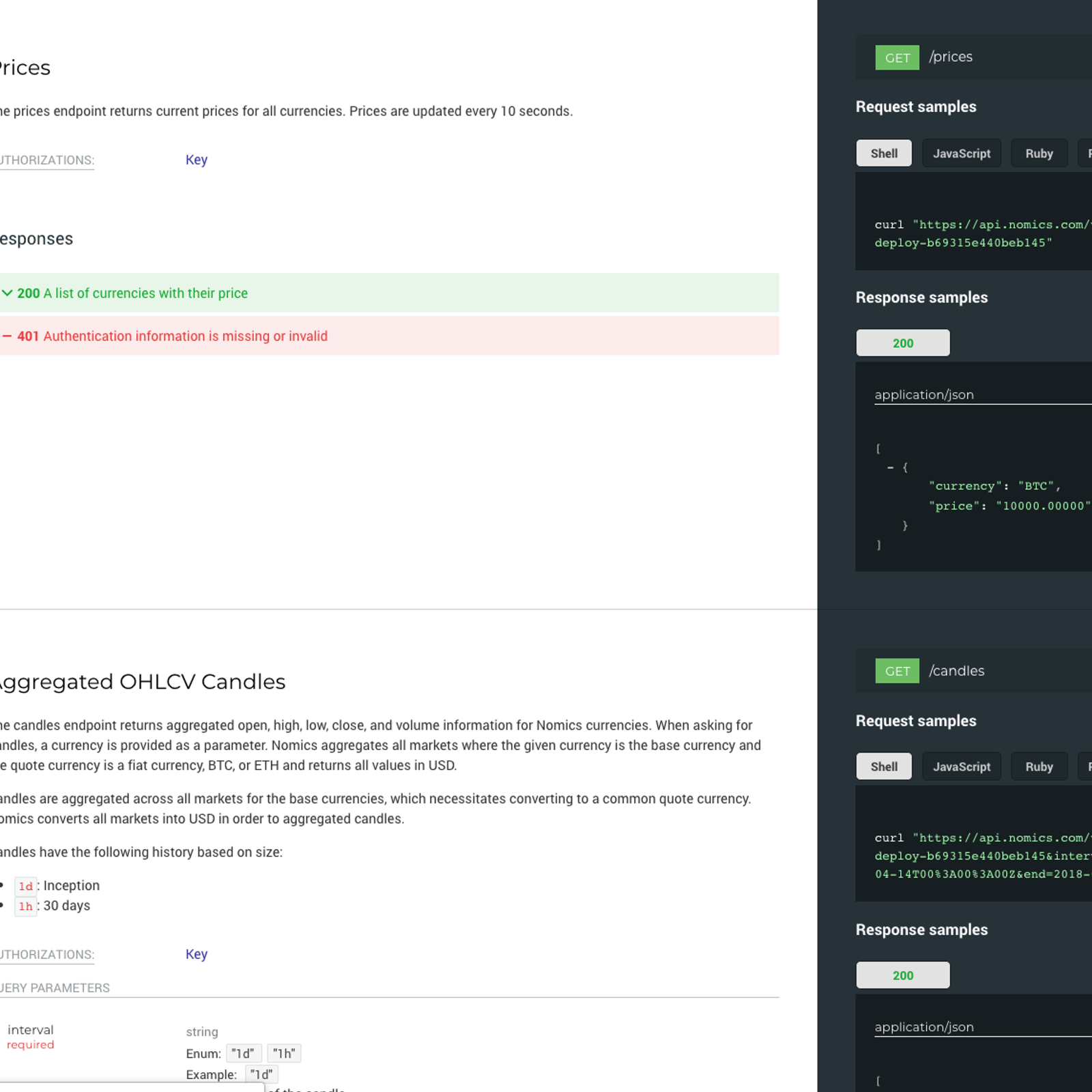 cryptocurrency market api