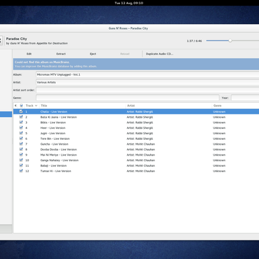 Rhythmbox music player Rhythmbox music player