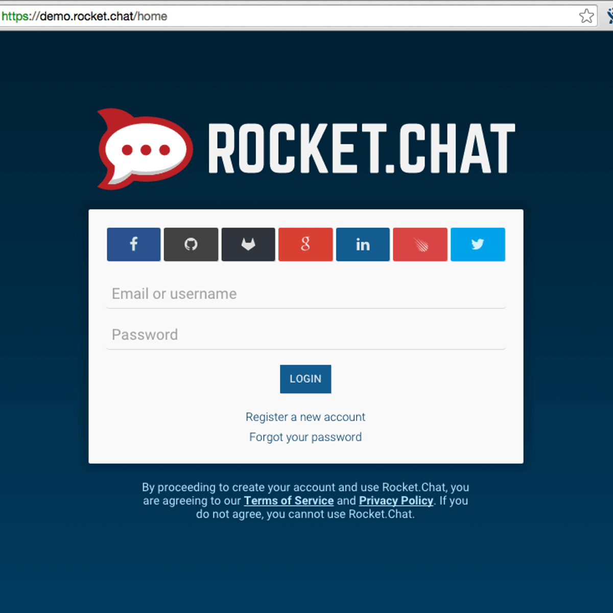 Rocket chat backup